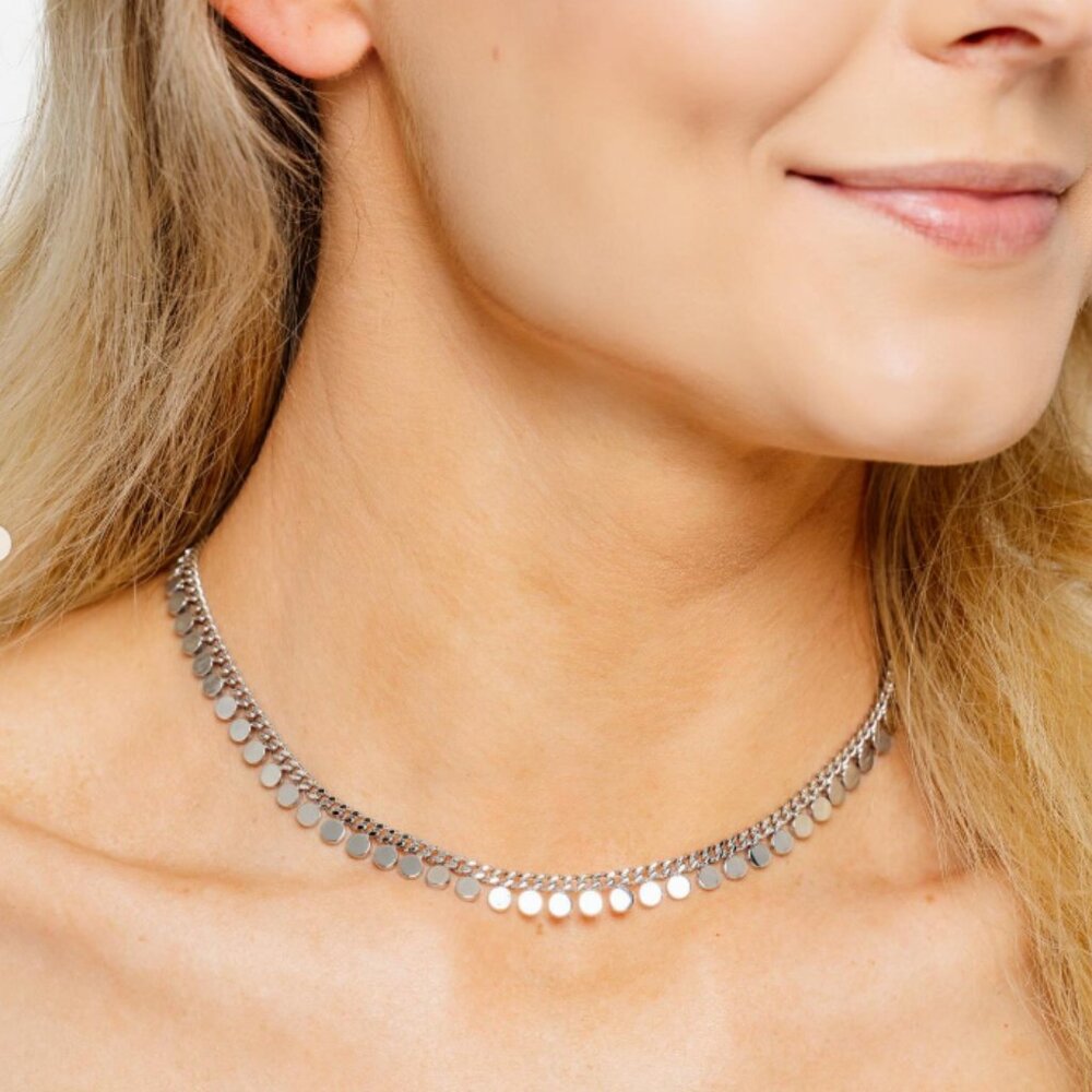 JACLYN ROXANNE Liquid Disk Collection Gold Lariat Necklace